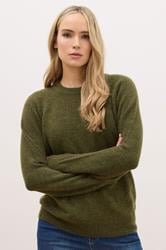 LTS PREMIUM Tall Olive Green Knitted Jumper 1