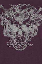 D555 Big & Tall Burgundy Red 'Rock N Roll Forever' Graphic Print T-Shirt | BadRhino 5