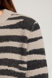 LTS Tall Beige Brown Knitted Zebra Print Jumper | Long Tall Sally 4