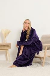 LTS Tall Purple Shawl Collar Maxi Dressing Gown | Long Tall Sally 2
