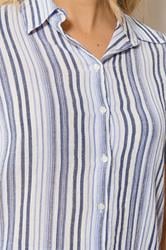 LTS Tall Women's Set Blue & White Stripe Shirt & Shorts | Long Tall Sally 6