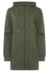 LTS Tall Women's Khaki Green Longline Zip Hoodie | Long Tall Sally 5