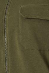 STUDIO A Big & Tall Khaki Green Zip Through Shacket | BadRhino 3