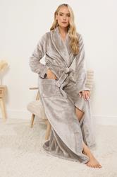 LTS Tall Stone Brown Super Luxe Maxi Dressing Gown | Long Tall Sally 1