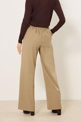 LTS Tall Women's Natural Brown Buckle Wide Leg Trousers | Long Tall Sally 3