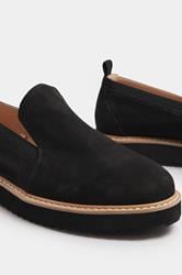 LTS Black Faux Suede Slip-On Loafers In Standard Fit | Long Tall Sally 4