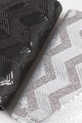 Black Sequin Chevron Clutch Bag | Yours Clothing 8