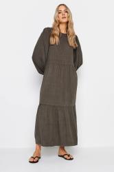 LTS Tall Womens Brown Acid Wash Tiered Maxi Dress | Long Tall Sally  3