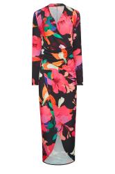 LTS Tall Women's Black Floral Wrap Maxi Dress | Long Tall Sally 5
