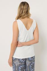 LTS Tall Women's White Lace V-Neck Cotton Vest | Long Tall Sally 2