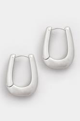 Silver Tone Square Hoop Earrings | Yours Clothing 2