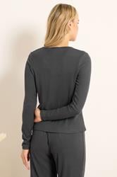 LTS Tall Women's Charcoal Grey Ribbed Cardigan | Long Tall Sally 4