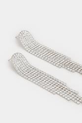 Silver Tone Diamante Statement Earrings | Yours Clothing 3