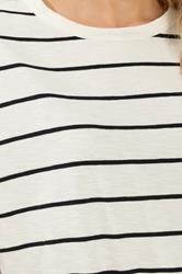 LTS Tall Women's White Stripe Cotton Oversized T-Shirt | Long Tall Sally 4