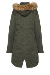 Bellfield parka with faux fur hood in forest khaki best sale