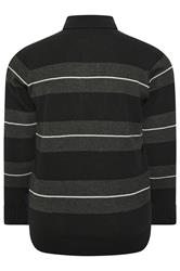 BadRhino Big & Tall Black Stripe Collared Knitted Jumper | BadRhino 6