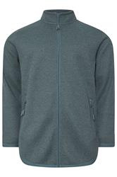 BadRhino Big & Tall Stormy Blue Full Zip Textured Fleece Jacket | BadRhino 7