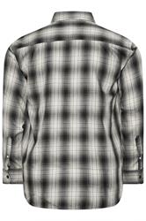KAM Big & Tall Charcoal Grey Long Sleeve Check Shirt | BadRhino 2