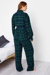 LTS Tall Women's Navy Blue & Green Woven Check Christmas Onesie | Long Tall Sally 3