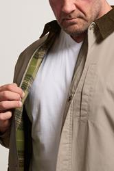BadRhino Big & Tall Natural Brown Checked Lined Worker Jacket | BadRhino 3