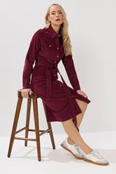 LTS Tall Berry Red Cord Shirt Dress | Long Tall Sally 2