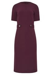 LTS Tall Berry Red Tailored Button Midi Dress | Long Tall Sally 1