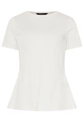 LTS Tall White Seam Front Peplum Top