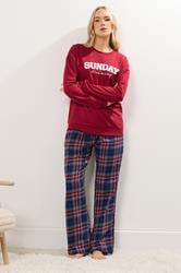 LTS Tall Red 'Sunday Dreaming' Slogan Lounge Top | Long Tall Sally 5
