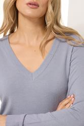 LTS Tall Light Blue Knit V-Neck Jumper | Long Tall Sally 4