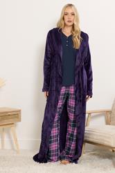 LTS Tall Purple Cotton Check Pyjama Bottoms | Long Tall Sally 6
