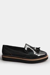 LTS Black Patent Tassel Slip-On Loafers In Standard Fit | Long Tall Sally 2