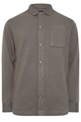 BadRhino Big & Tall Beige Brown Jersey Textured Overshirt | BadRhino 5