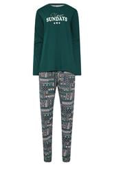 LTS Tall Green Fairisle Print Cuffed Pyjama Set | Long Tall Sally 5