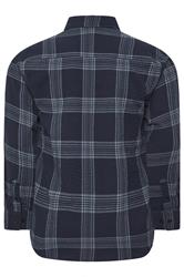 BadRhino Big & Tall Navy Blue Textured Checked Shirt | BadRhino 6
