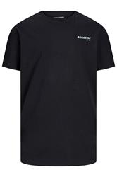 JACK & JONES Big & Tall Black 'Paradise' Printed T-Shirt | BadRhino 3