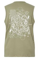 BadRhino Big & Tall Basil Green Tiger Graphic Vest Top | BadRhino 7