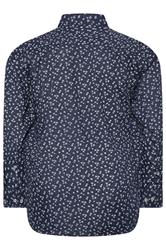 KAM Big & Tall Navy Blue Floral Shirt | BadRhino 2
