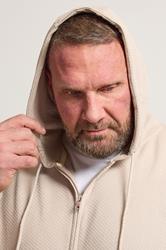 BadRhino Big & Tall Natural Brown Diamond Quilted Zip Through Hoodie | BadRhino 5