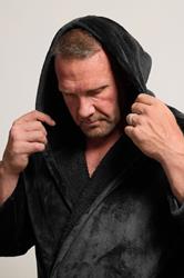 BadRhino Big & Tall Black Soft Fleece Dressing Gown | BadRhino 3