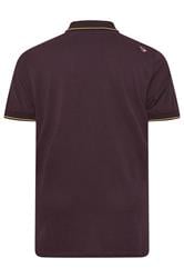 D555 Big & Tall Burgundy Red Jacquard Pique Polo Shirt | BadRhino 2