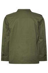 BadRhino Big & Tall Khaki Green Military Zip Through Overshirt | BadRhino 7