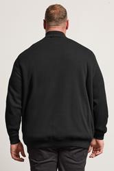 BadRhino Big & Tall Black Knitted Borg Zip Up | BadRhino 4
