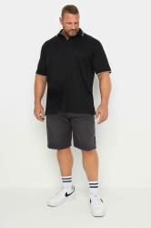 KAM Big & Tall Charcoal Grey Stretch Denim Shorts | BadRhino 1