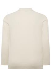 BadRhino Big & Tall Natural Brown Chunky Knit Collared Jumper | BadRhino 2