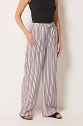 LTS Tall Women's Red & White Stripe Wide Leg Trousers | Long Tall Sally 1