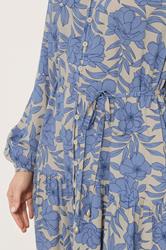 LTS Tall Women's Cream & Blue Tie Waist Maxi Dress | Long Tall Sally 4