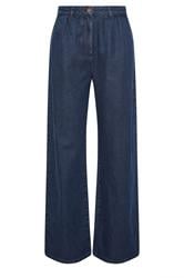 LTS Tall Women's Indigo Blue Pleated Wide Leg Jeans | Long Tall Sally 6