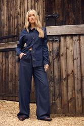 LTS Tall Indigo Blue Tie Waist Wide Leg Jeans | Long Tall Sally 1
