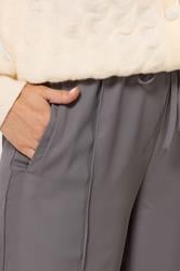 LTS Tall Grey Tie Waistband Wide Leg Trousers | Long Tall Sally 4