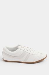 LTS Ivory White Retro Stripe Trainers In Standard Fit | Long Tall Sally 2